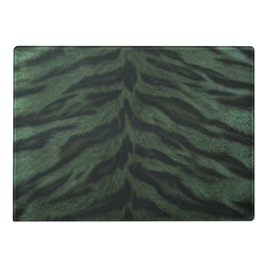 Green Tiger Print Glass Cutting & Charcuterie Board