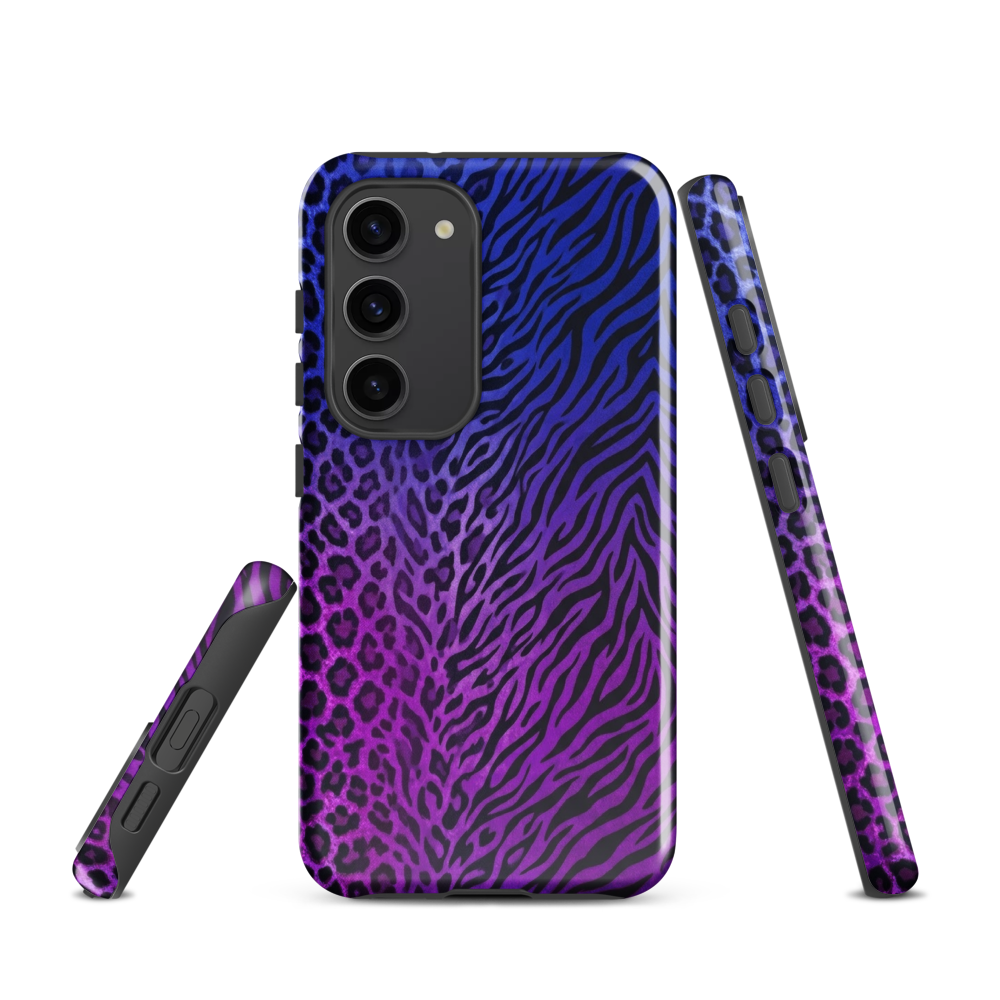 Blue to Purple Zebra & Leopard Print Tough Case for Samsung