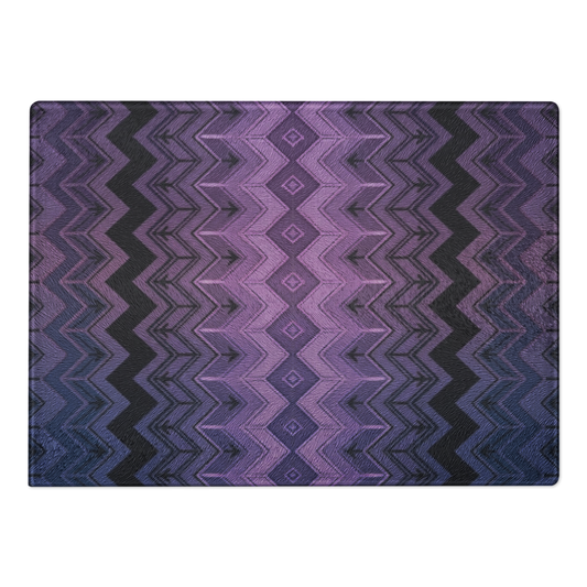 Purple & Blue Classic Chevron Pattern Glass Cutting & Charcuterie Board