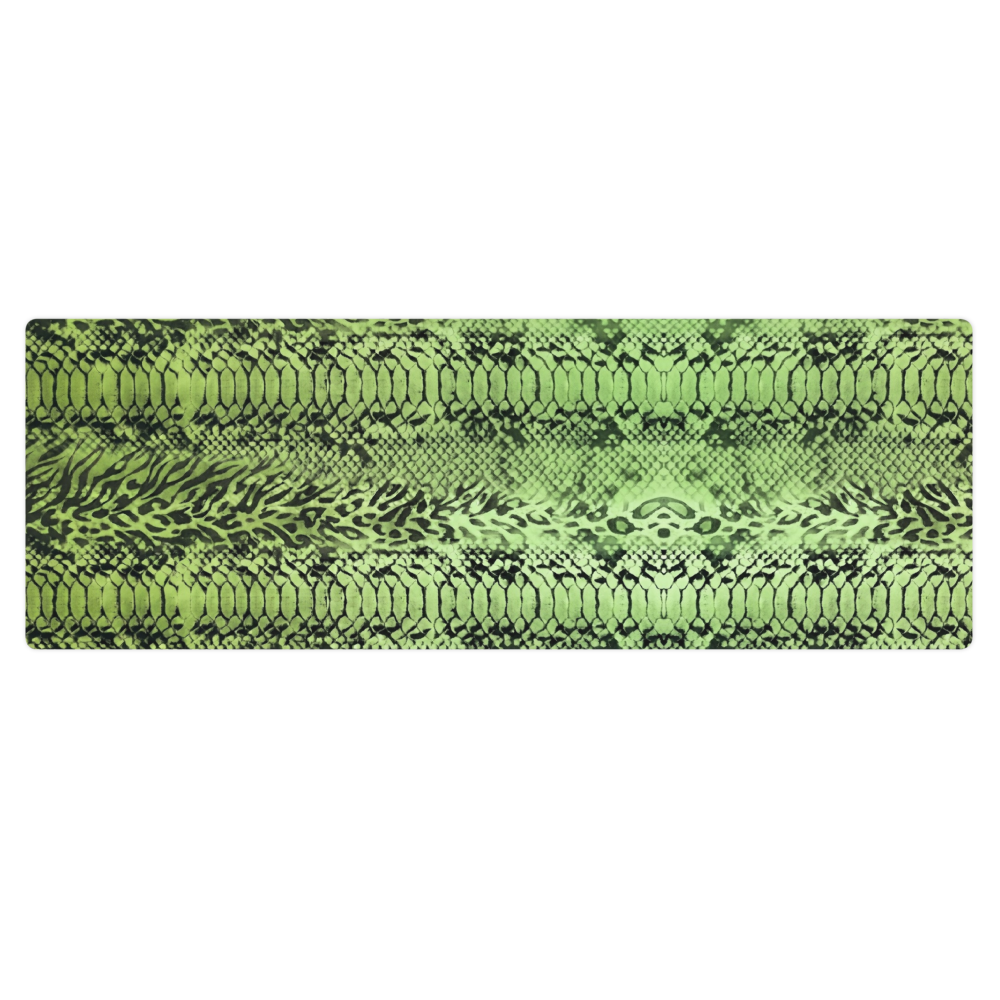Green Snake Skin & Leopard Print Yoga Mat