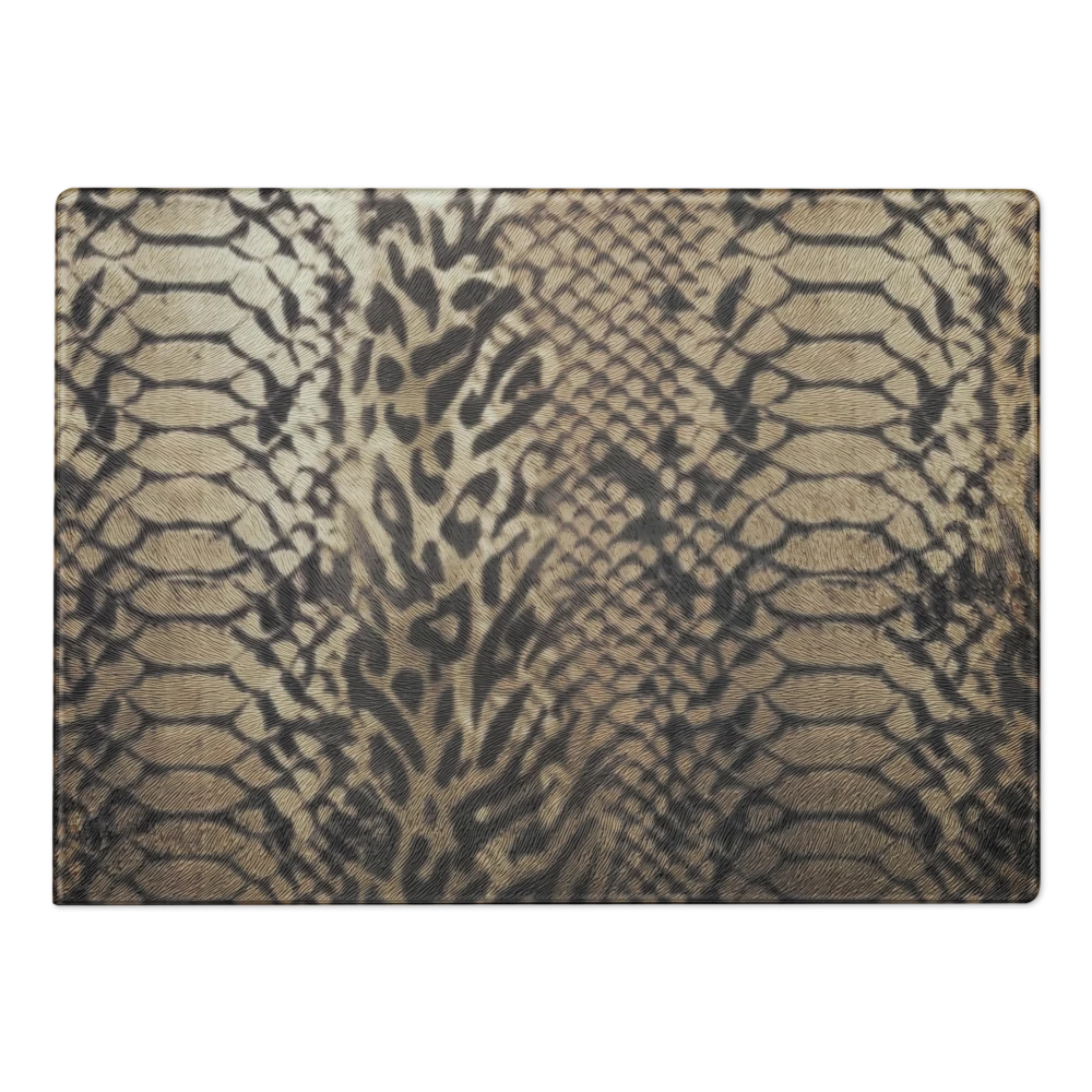 Neutral Snake Skin & Leopard Print Glass Cutting & Charcuterie Board