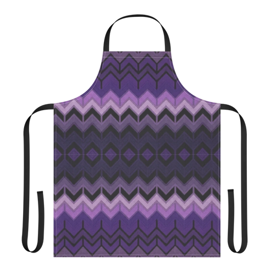 Purple Chevron Classic Pattern Strap Apron