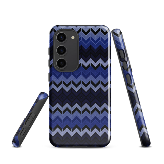 Blue Chevron Pattern Tough Case for Samsung