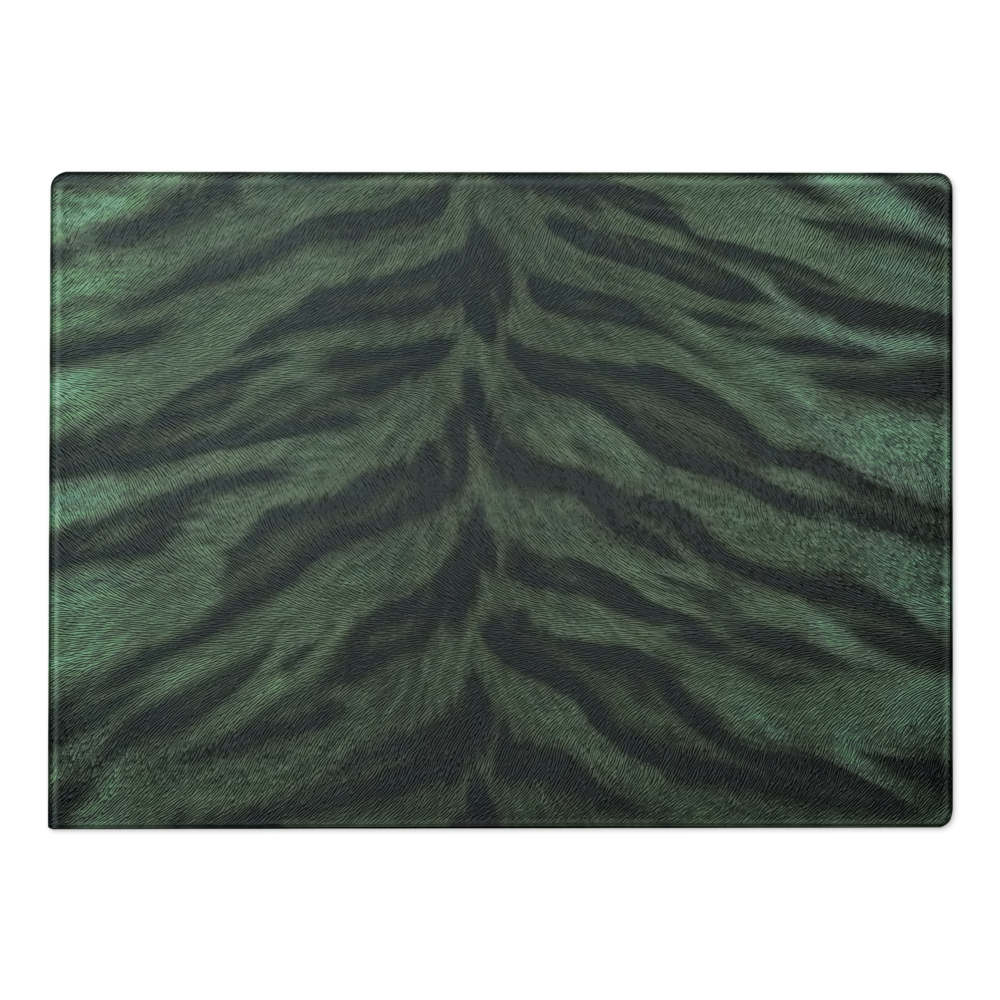Green Tiger Print Glass Cutting & Charcuterie Board