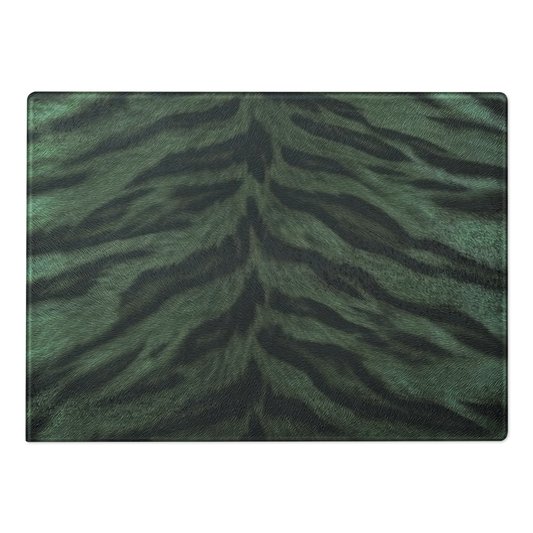 Green Tiger Print Glass Cutting & Charcuterie Board
