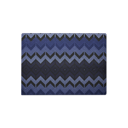 Classic Blue Chevron Pattern Glass Cutting & Charcuterie Board