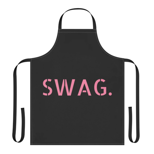 Black & Baby Pink Swag Era Print Strap Apron for Baking/Cooking & Painters