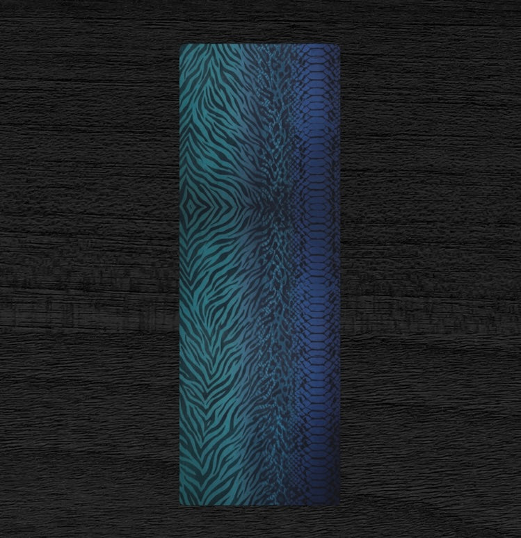 Teal & Blue Zebra Snake & Leopard Print Pilates Yoga Mat