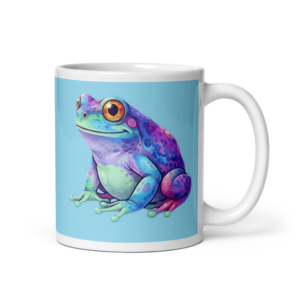 Colorful Frog White Glossy Mug