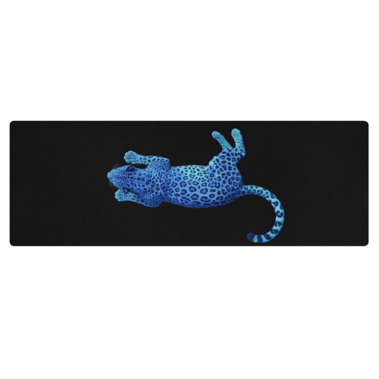 Blue Leopard Print Grounding Spirtual Yoga & Pilates Mat
