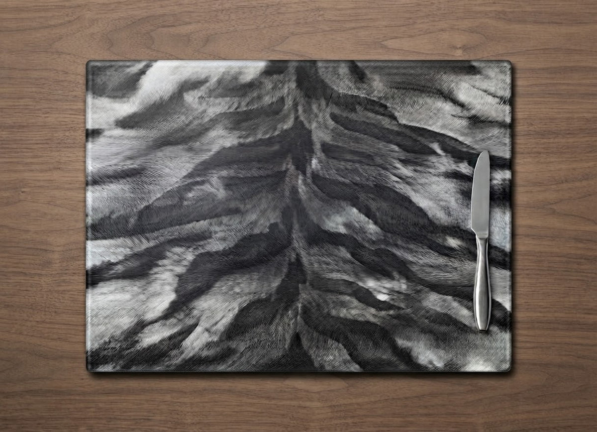 Gray Tiger Print Glass Cutting & Charcuterie Board