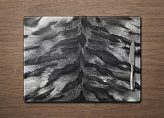 Gray Tiger Print Glass Cutting & Charcuterie Board