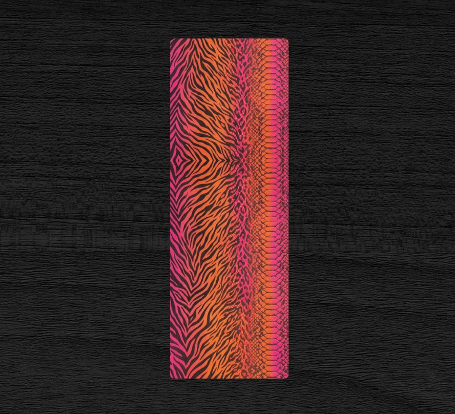 Orange & Pink Snake Skin Zebra & Leopard Print Pilates Yoga Mat
