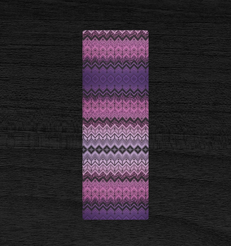Purple Zebra & Leopard Chevron Print Yoga Mat