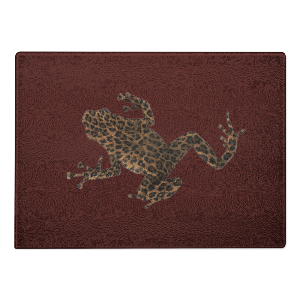 Red Leopard Frog Glass Cutting & Serving Board