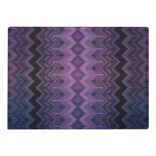 Purple & Blue Classic Chevron Pattern Glass Cutting & Charcuterie Board