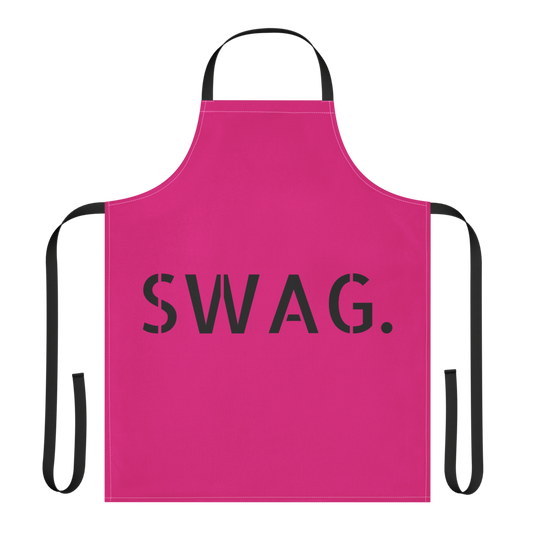 Hot Pink And Black Swag Era Print Strap Apron for Baking & Painters