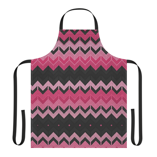 Pink & Black Chevron Strap Apron
