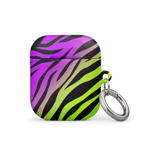 Neon Purple & Green Zebra Print Case for AirPods®