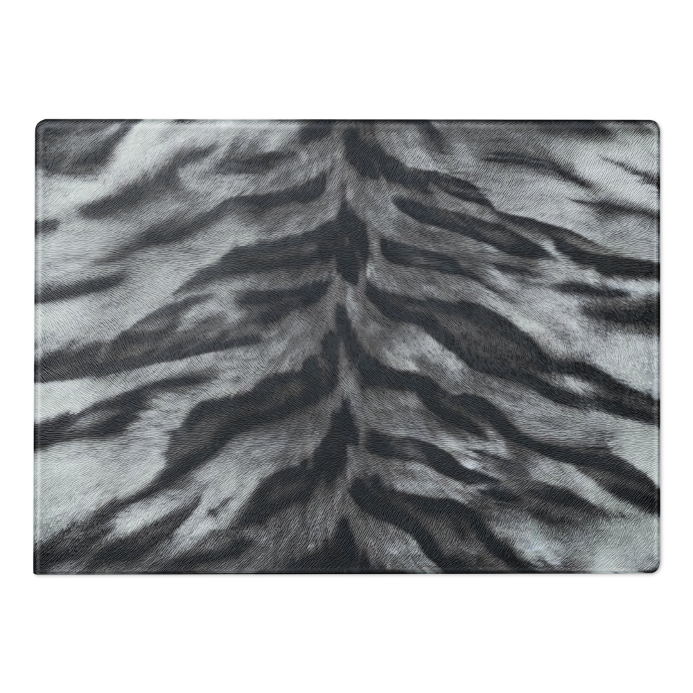Gray Tiger Print Glass Cutting & Charcuterie Board