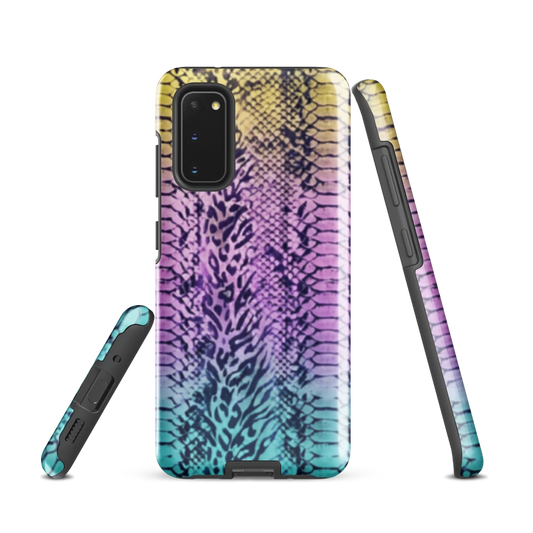 Faded Rainbow Snake Skin Zebra & Leopard Print  Tough Case for Samsung