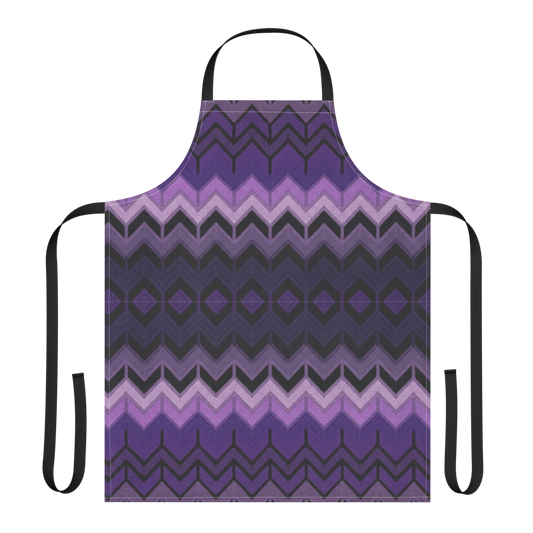 Purple Chevron Classic Pattern Strap Apron