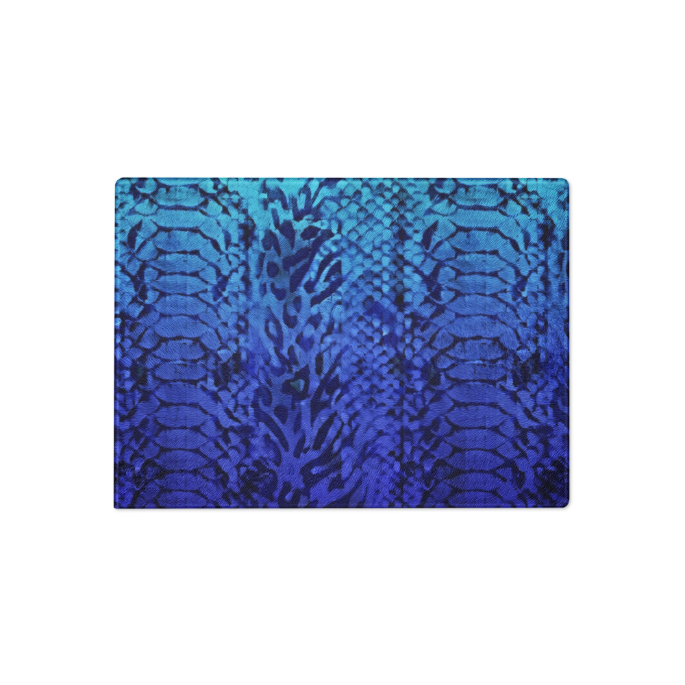 Blue Snake Skin & Leopard Print Glass Cutting & Charcuterie Board