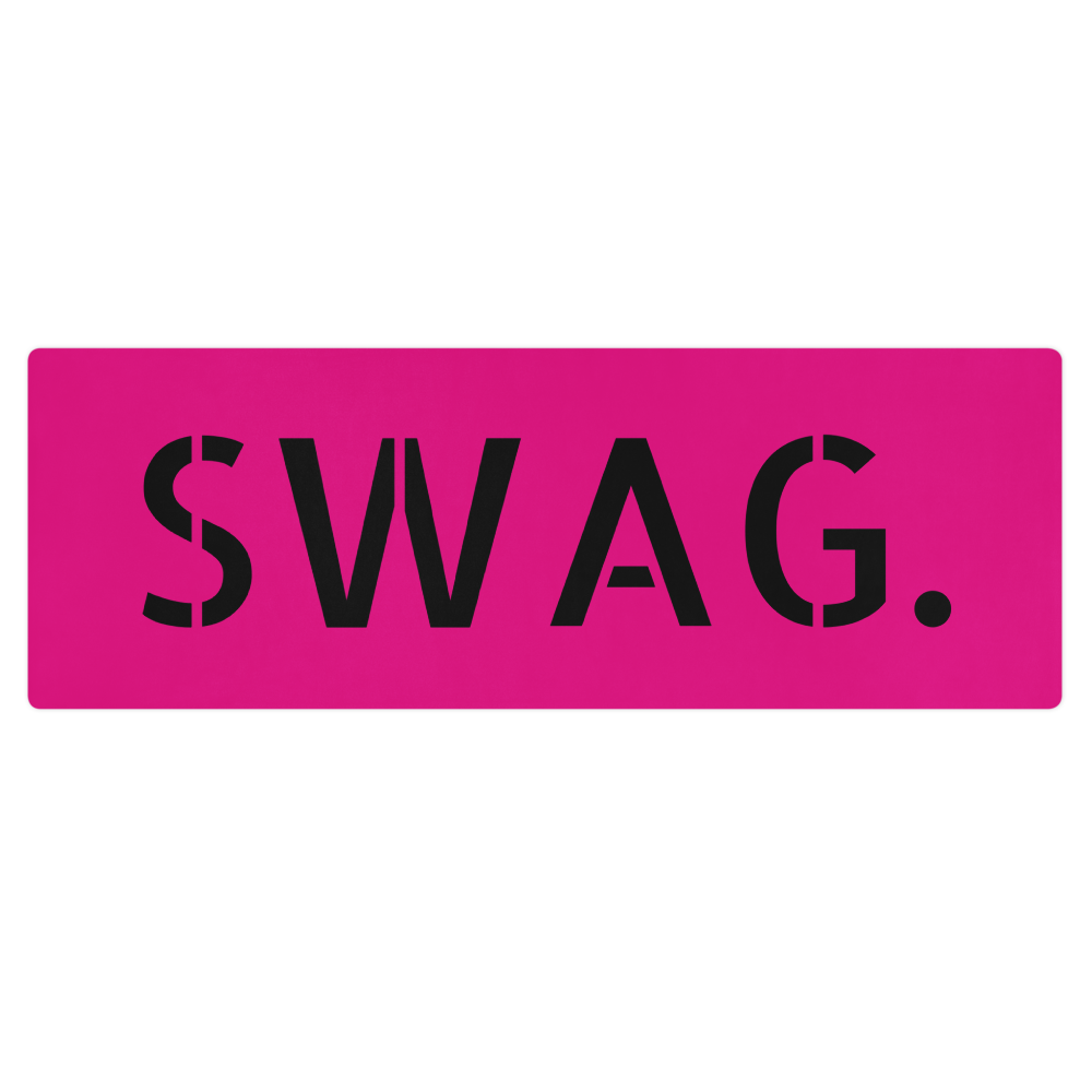Hot Pink & Black Swag Yoga & Pilates Anti-Slip Wellness Mat