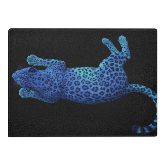 Blue Leopard Glass Cutting & Serving Board