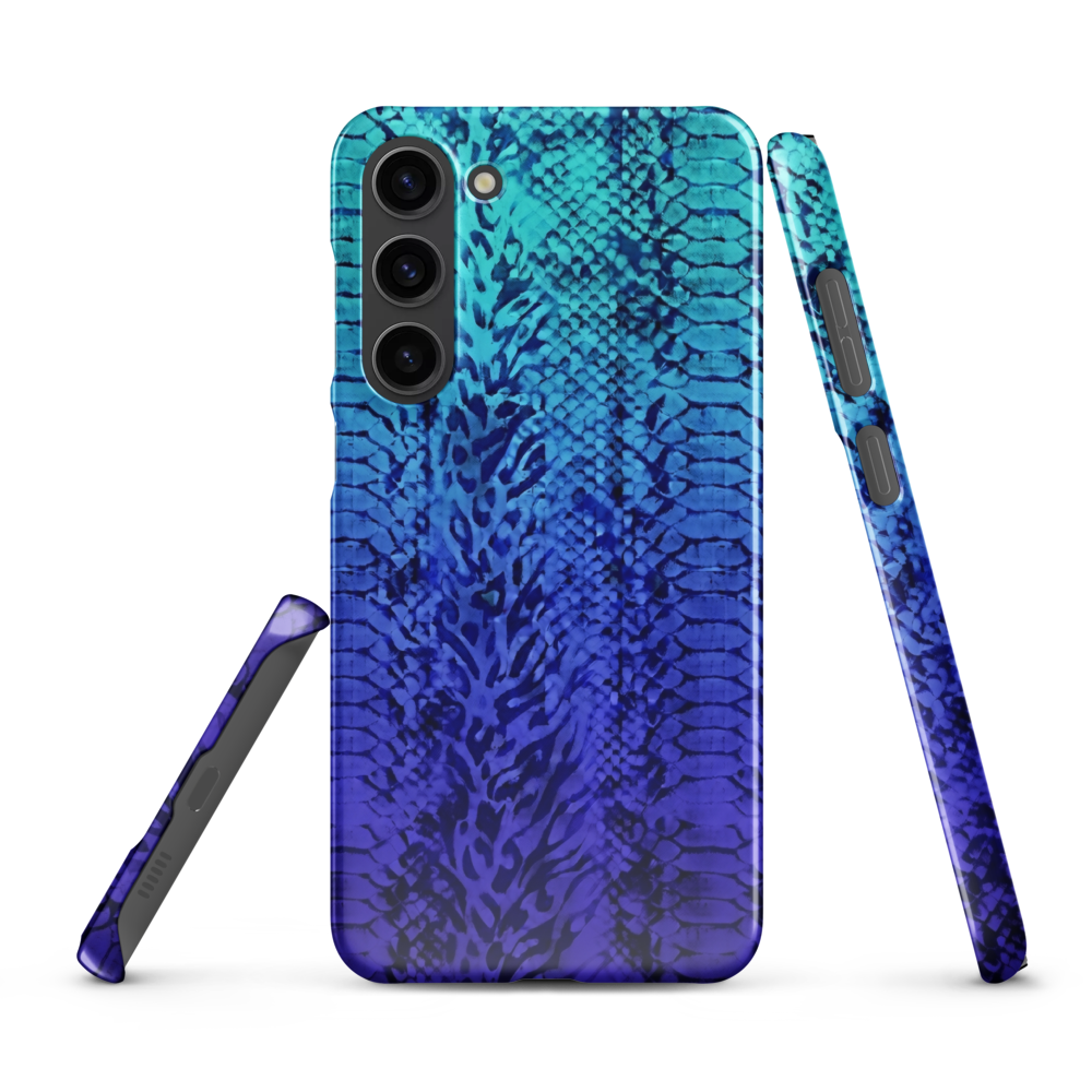 Vibrant Blue Snake & Leopard Print Snap Case for Samsung
