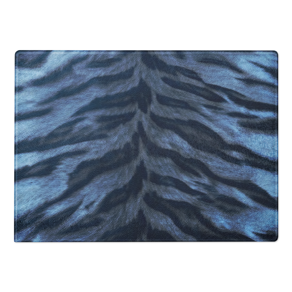 Blue Tiger Print Glass Cutting & Charcuterie Board