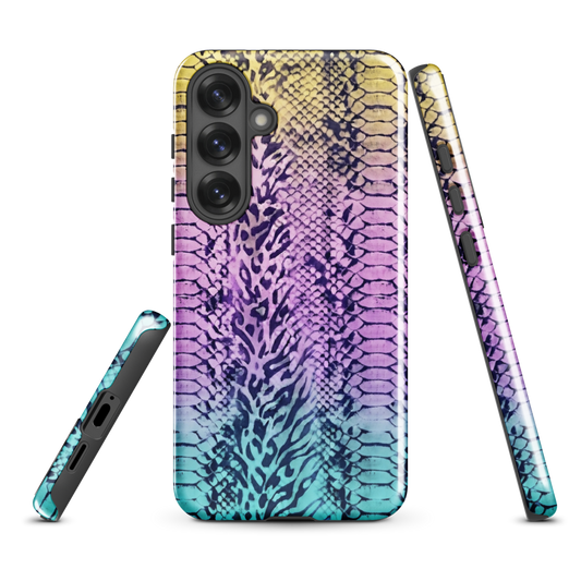 Faded Rainbow Snake Skin Zebra & Leopard Print  Tough Case for Samsung