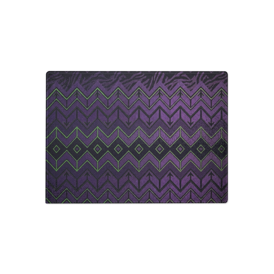Halloween Purple & Green Zebra & Leopard Print Special Edition Chevron Pattern Glass Cutting & Charcuterie Board