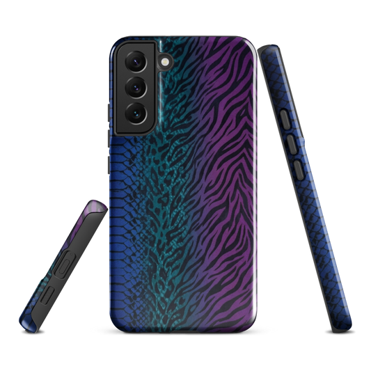 Blue to Purple Dark Snake Zebra & Leopard Print Tough Case for Samsung