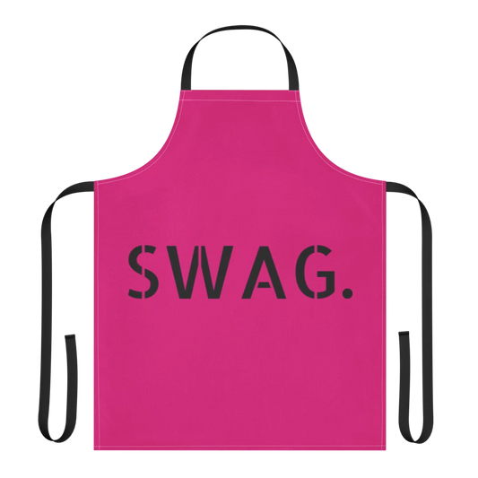 Hot Pink And Black Swag Era Print Strap Apron for Baking & Painters