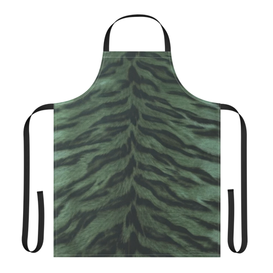 Green Tiger Print Strap Apron