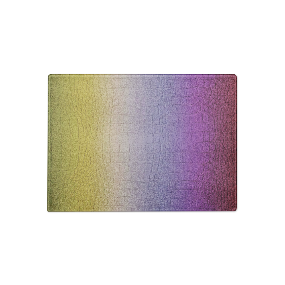 Colorful Crocodile Print Glass Cutting Board