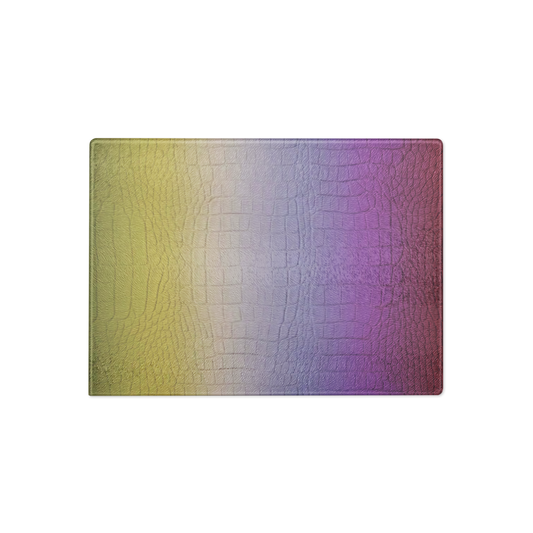 Colorful Crocodile Print Glass Cutting Board