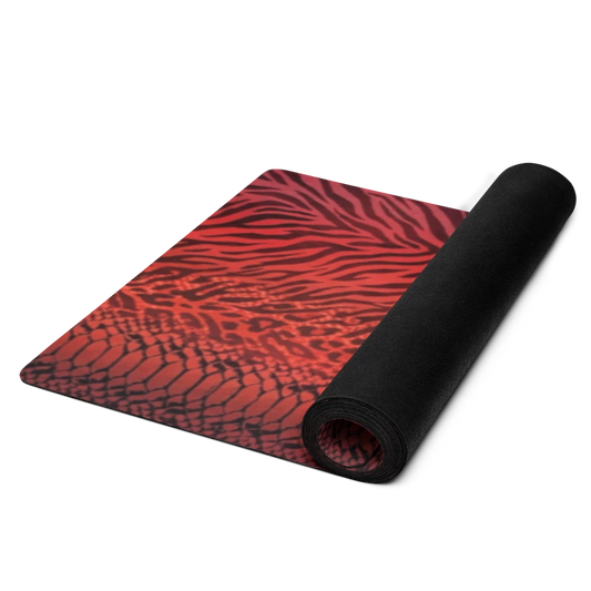 Red Leopard & Zebra Print Pilates Yoga Mat