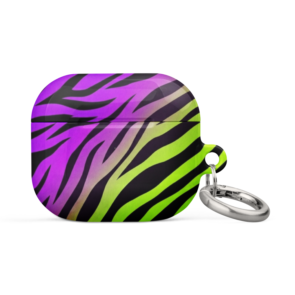 Neon Purple & Green Zebra Print Case for AirPods®