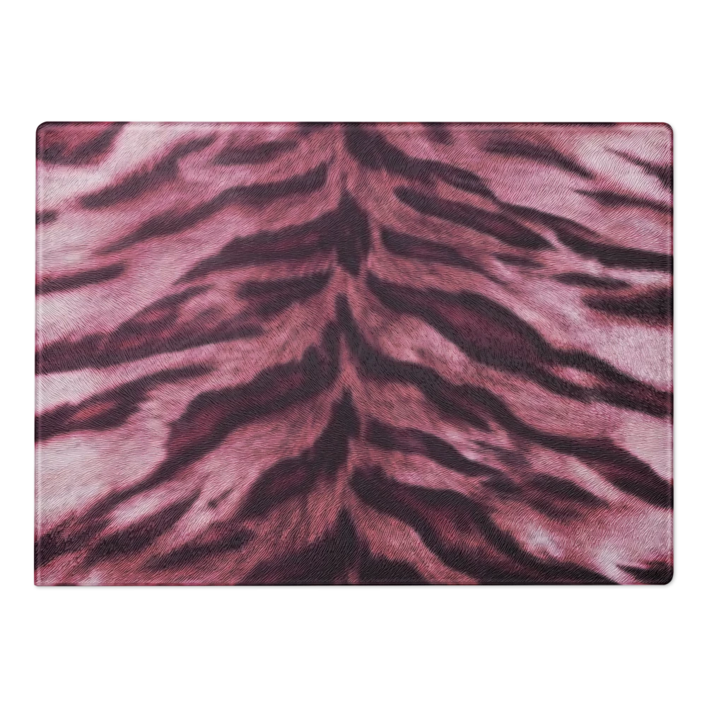 Pink Tiger Print Glass Cutting & Charcuterie Board