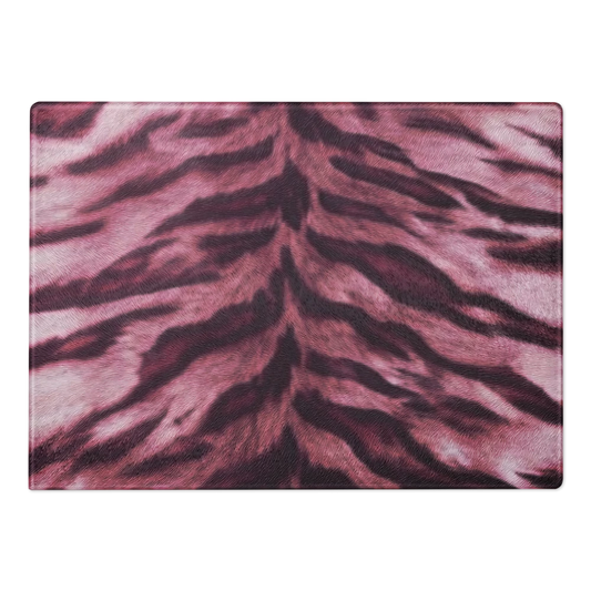 Pink Tiger Print Glass Cutting & Charcuterie Board