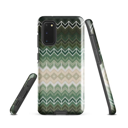Green Chevron Classic White Pattern Tough Case for Samsung