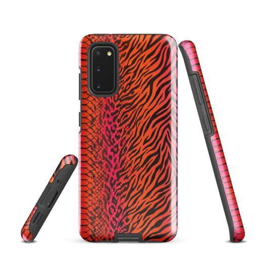 Sunset Orange & Pink Snake Skin Leopard & Zebra Print Tough Case for Samsung