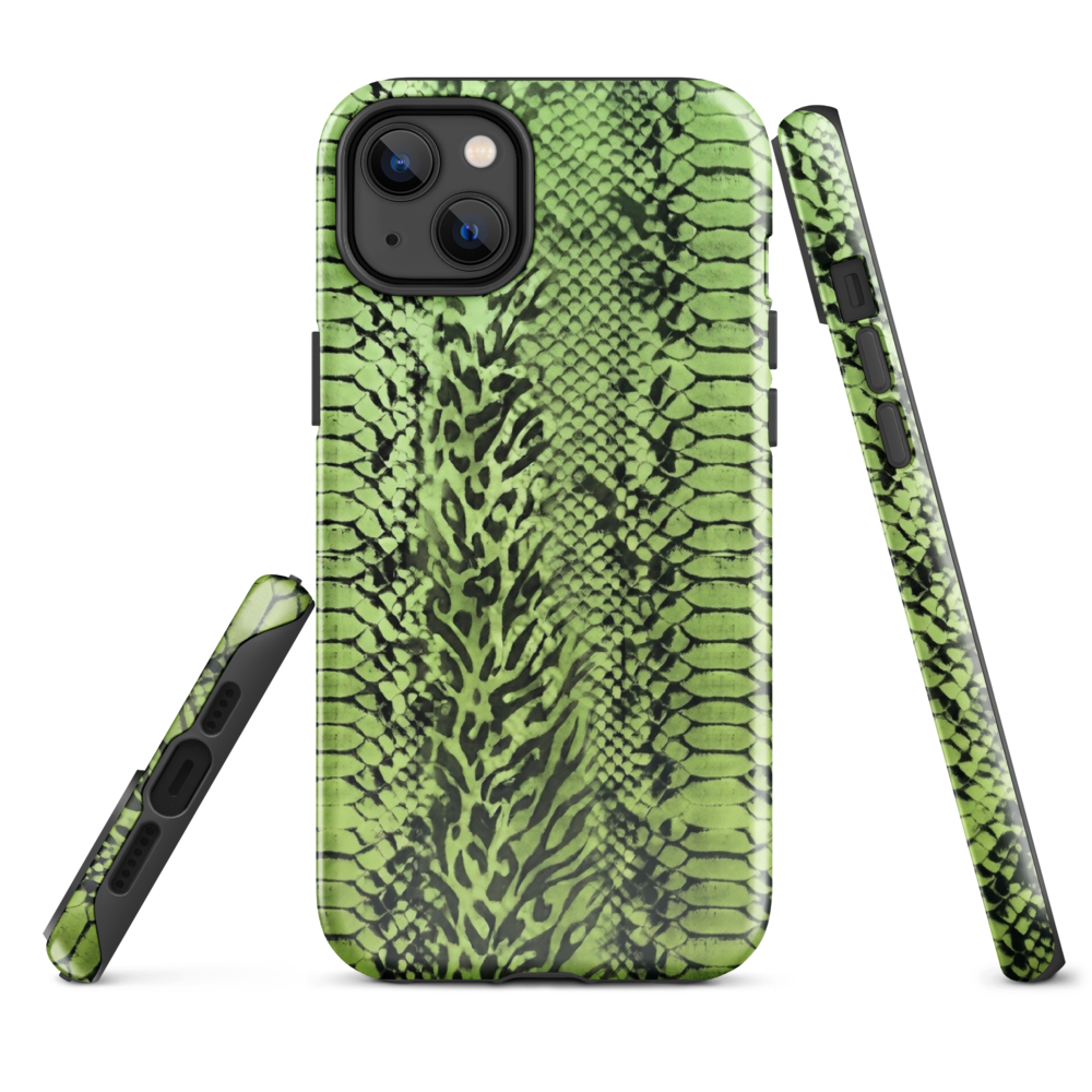 Green Snake Skin & Leopard Print Tough Case for iPhone®