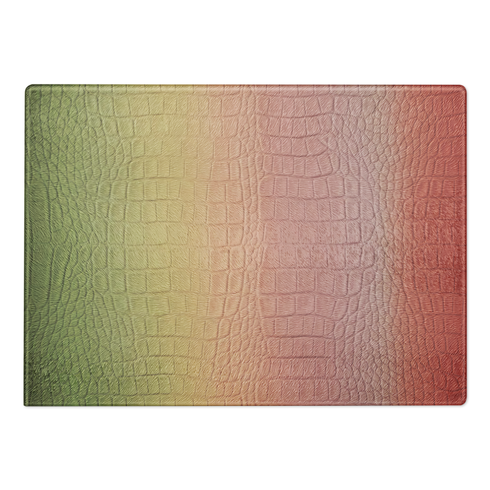 Strawberry Matcha-Style Crocodile Glass Cutting Board