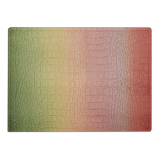 Strawberry Matcha-Style Crocodile Glass Cutting Board