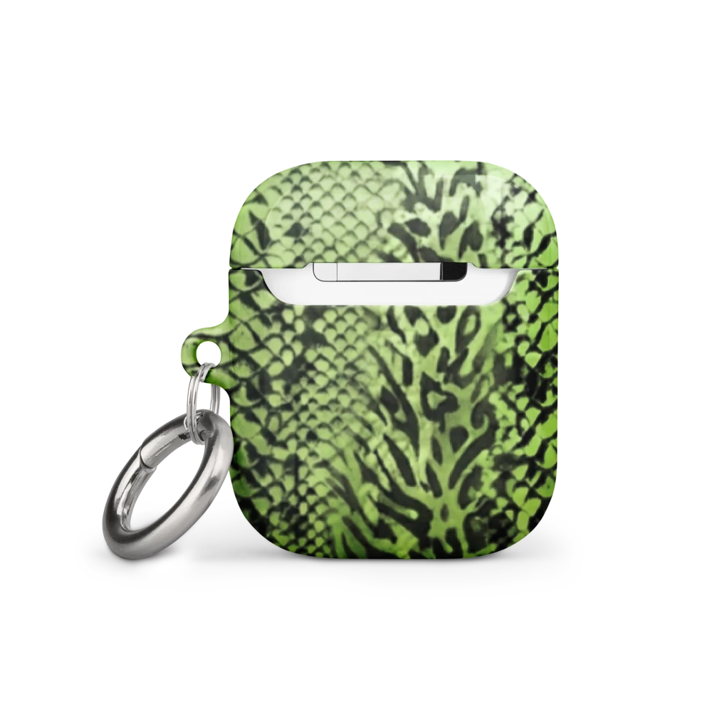 Green Snake Skin & Leopard Print Case for AirPods®