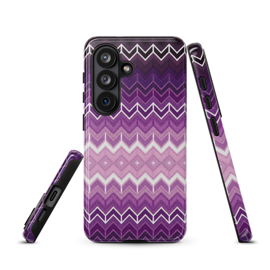 Purple Classic Chevron White Pattern Tough Case for Samsung