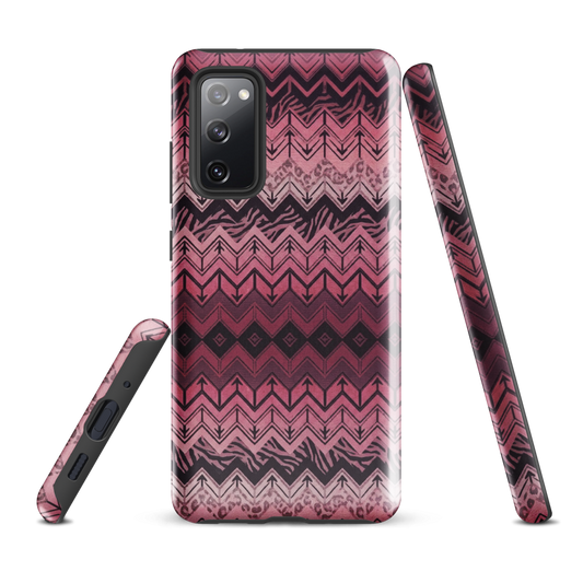 Pink Chevron Pattern Leopard & Zebra Print Tough Case for Samsung